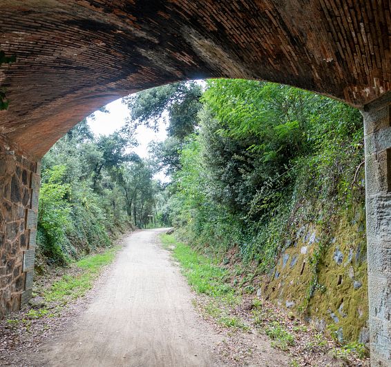 Ruta del Carrilet en bicicleta cerca de la Costa Brava
